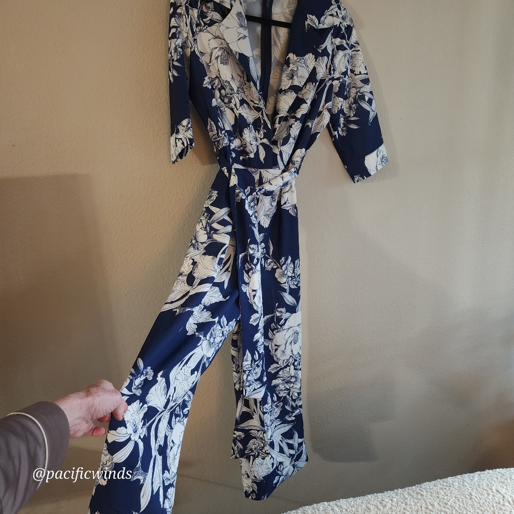 RARE! DOLMAN 3/4 SLEEVE JUMPSUIT WIDE LEG CQ BY CQ - Picture 10 of 12
